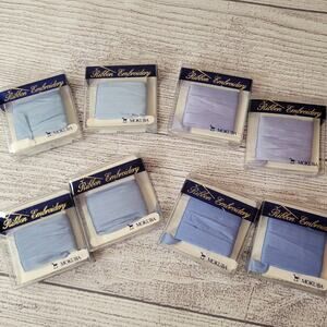 Mokuba Embroidery Sylk Ribbon - 7mm - 8 Packs Shades of Blue #3 - 3 yds each